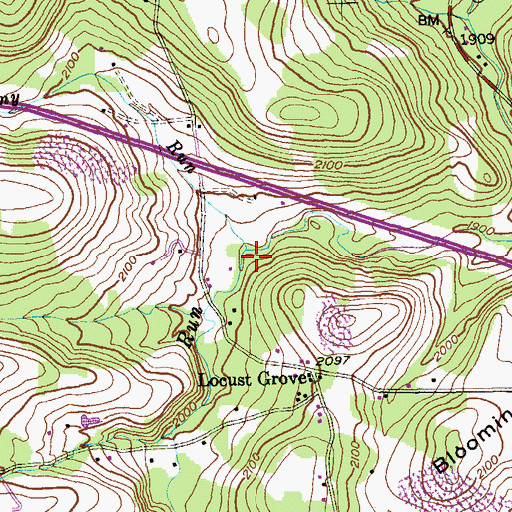 Topographic Map of Stony Run, MD