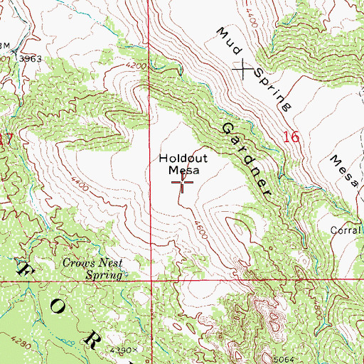 Topographic Map of Holdout Mesa, AZ