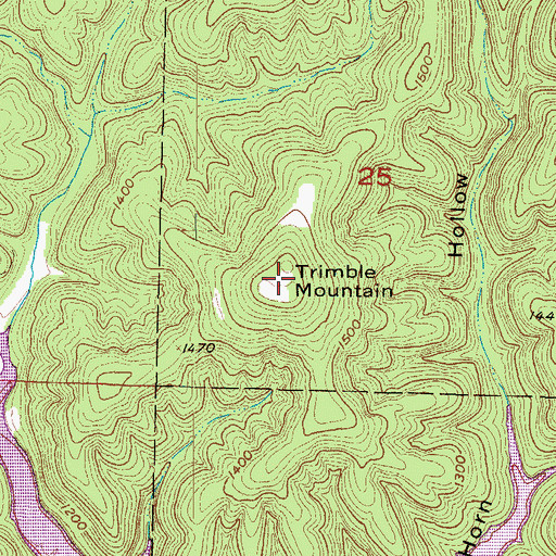 Topographic Map of Trimble Mountain, AR