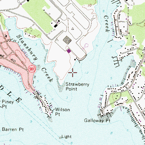 Topographic Map of Strawberry Point, MD