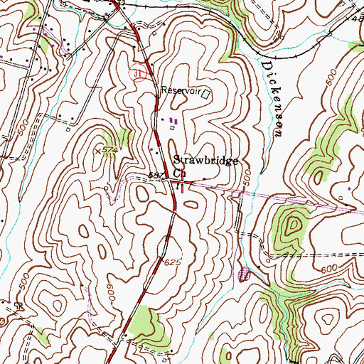 Topographic Map of Strawbridge Church, MD