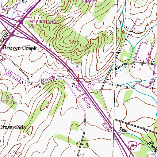 Topographic Map of Sue Rudy Run, MD