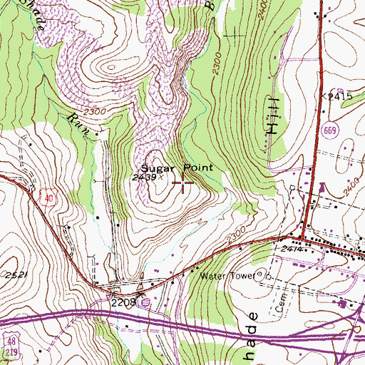 Topographic Map of Sugar Point, MD
