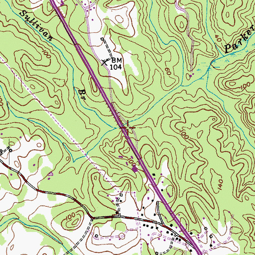 Topographic Map of Sullivan Branch, MD