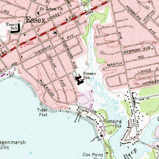 Topographic Map of Sussex Elementary School, MD