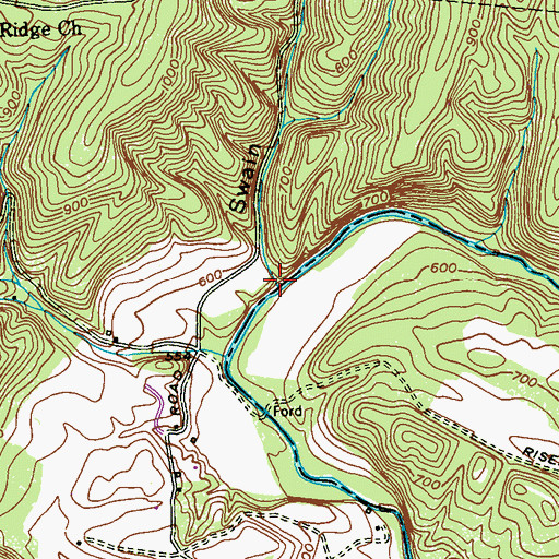Topographic Map of Swain Hollow, MD