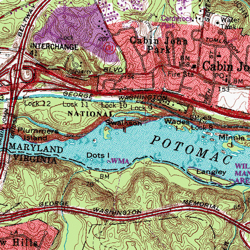 Topographic Map of Swainson Island, MD