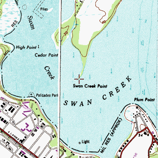 Topographic Map of Swan Creek Point, MD