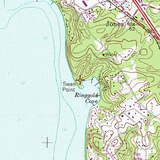 Topographic Map of Swan Point, MD