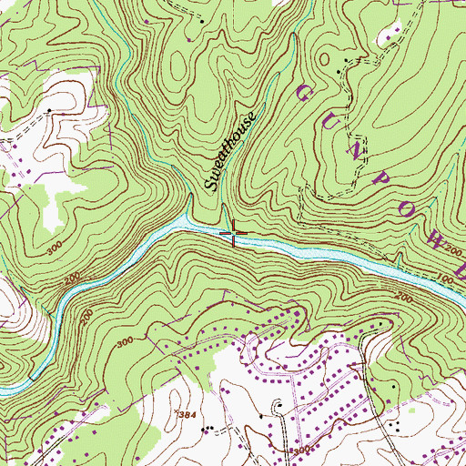 Topographic Map of Sweathouse Branch, MD