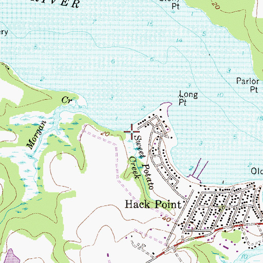 Topographic Map of Sweet Potato Creek, MD