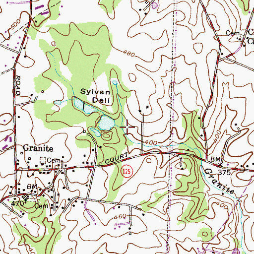 Topographic Map of Sylvan Dell Valley, MD
