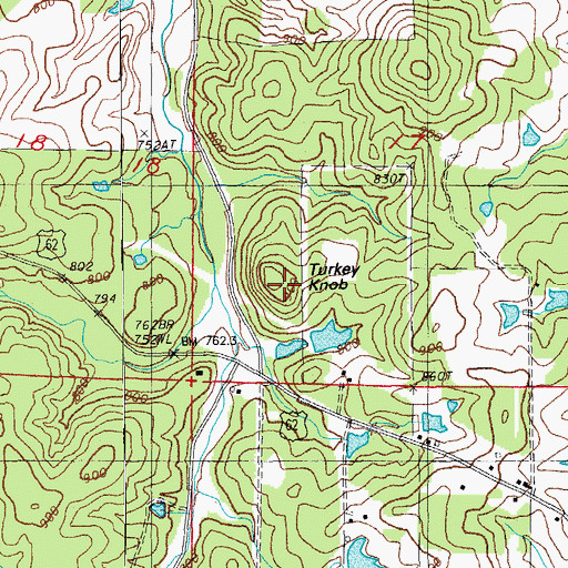 Topographic Map of Turkey Knob, AR