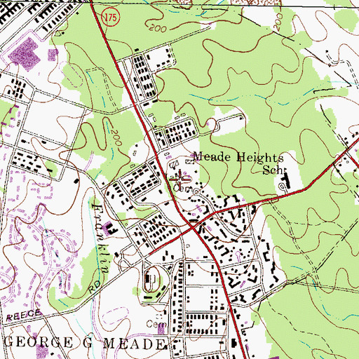 Topographic Map of Tank Cemetery, MD