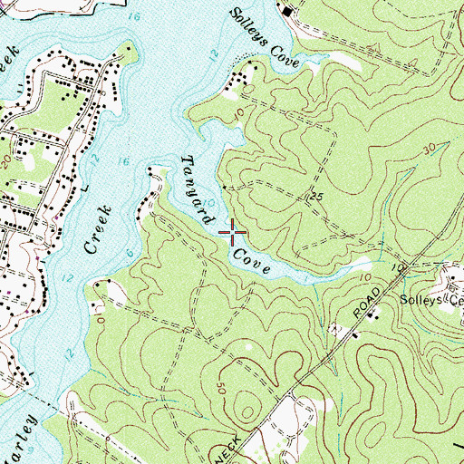 Topographic Map of Tanyard Cove, MD