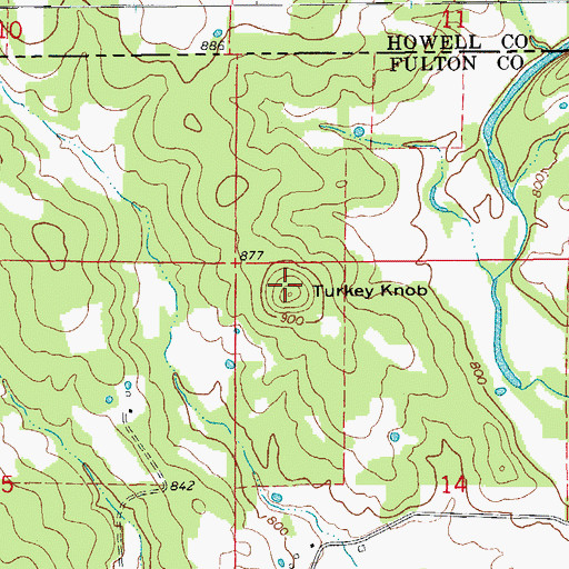 Topographic Map of Turkey Knob, AR