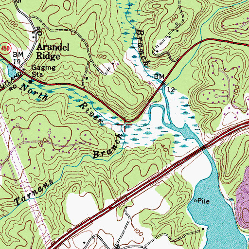 Topographic Map of Tarnans Branch, MD
