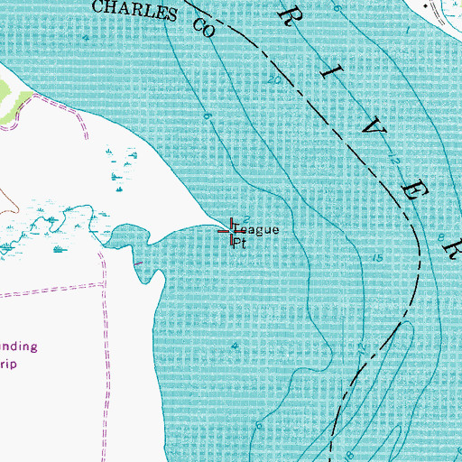 Topographic Map of Teague Point, MD