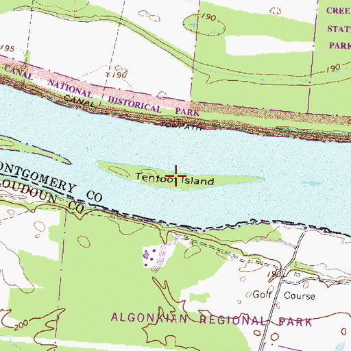 Topographic Map of Tenfoot Island, MD
