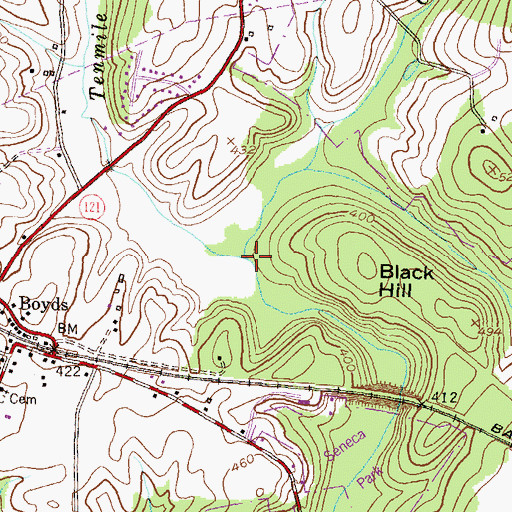 Topographic Map of Tenmile Creek, MD