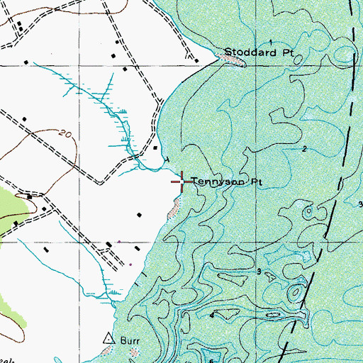 Topographic Map of Tennyson Point, MD