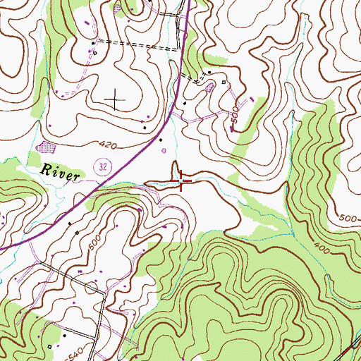 Topographic Map of Terrapin Branch, MD