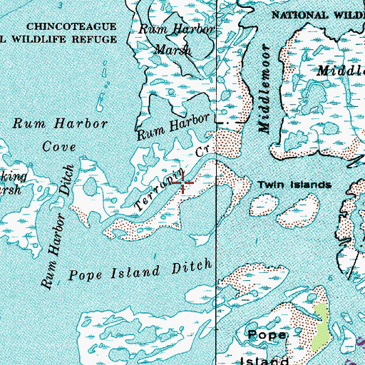 Topographic Map of Terrapin Creek, MD