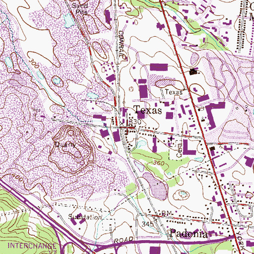 Topographic Map of Texas, MD