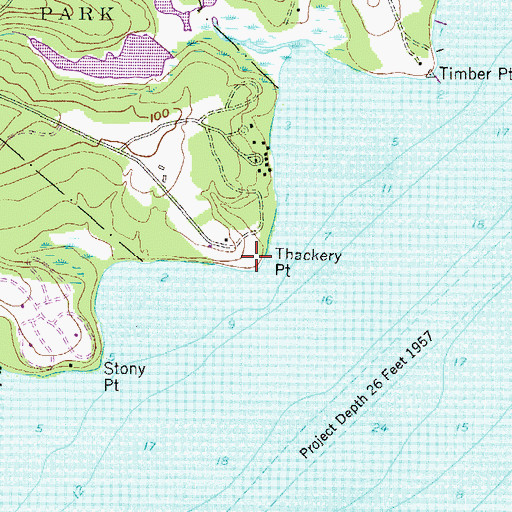 Topographic Map of Thackery Point, MD