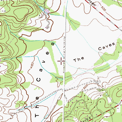 Topographic Map of The Caves, MD