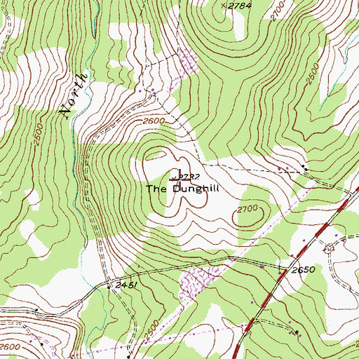 Topographic Map of The Dunghill, MD