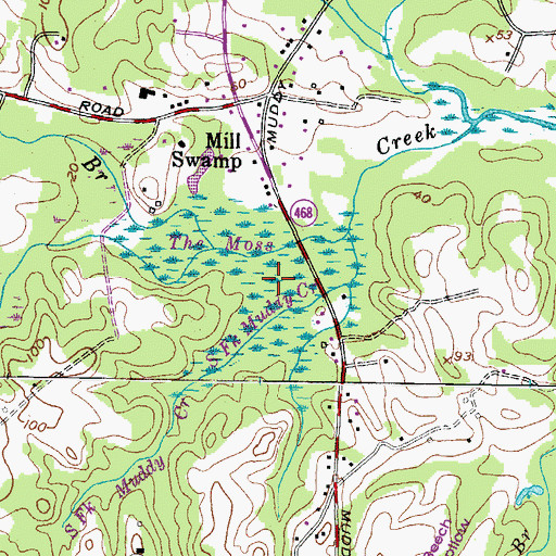 Topographic Map of The Mess, MD
