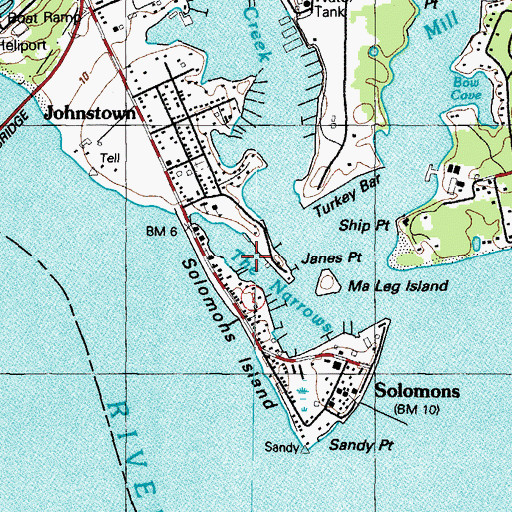 Topographic Map of The Narrows, MD