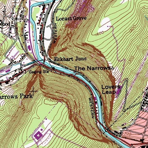 Topographic Map of The Narrows, MD
