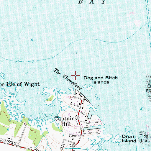 Topographic Map of The Thorofare, MD