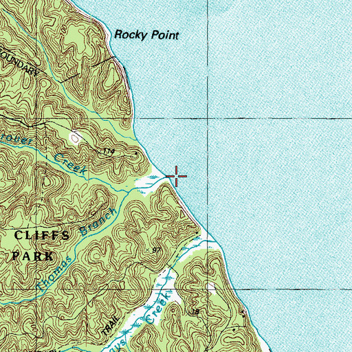 Topographic Map of Thomas Branch, MD
