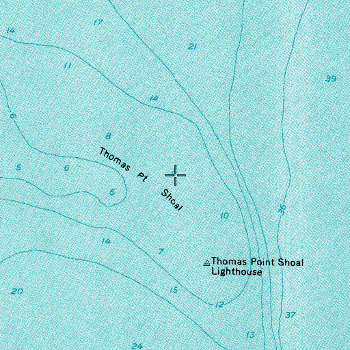 Topographic Map of Thomas Point Shoal, MD