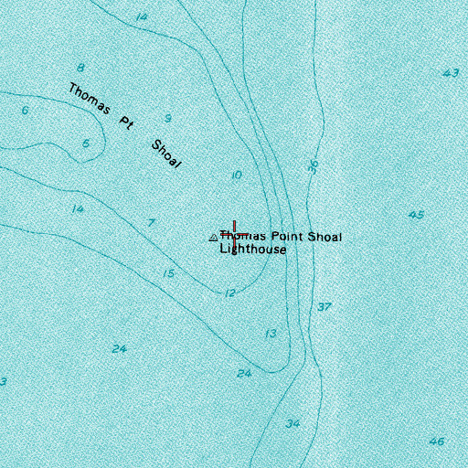 Topographic Map of Thomas Point Shoal Lighthouse, MD