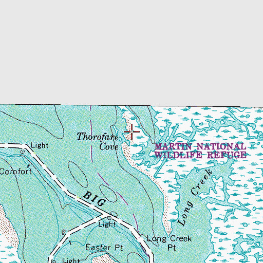 Topographic Map of Thorofare Cove, MD