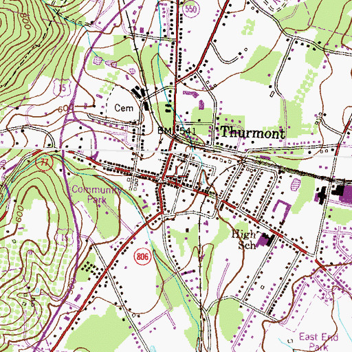Topographic Map of Thurmont, MD
