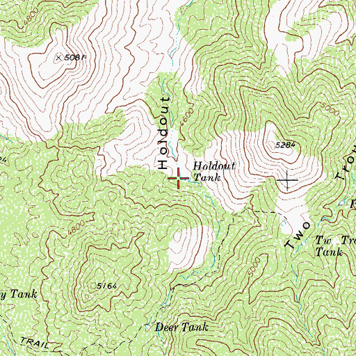 Topographic Map of Holdout Tank, AZ