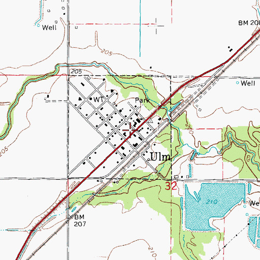 Topographic Map of Ulm, AR