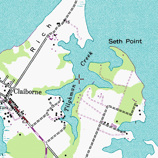 Topographic Map of Tilghman Creek, MD