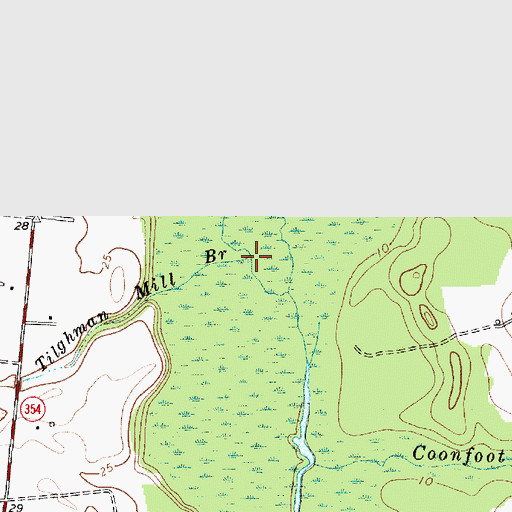 Topographic Map of Tilghman Mill Branch, MD