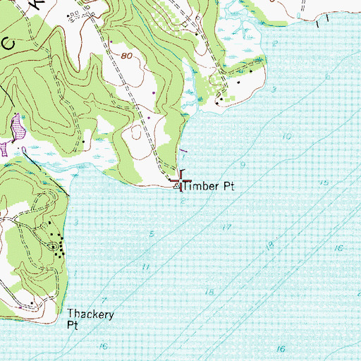Topographic Map of Timber Point, MD