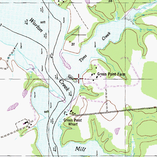 Topographic Map of Tims Creek, MD
