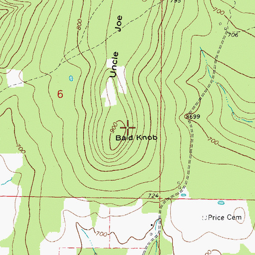 Topographic Map of Uncle Joe Warren Mountain, AR