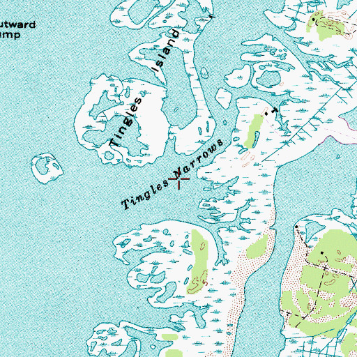 Topographic Map of Tingles Narrows, MD