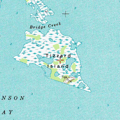 Topographic Map of Tizzard Island, MD