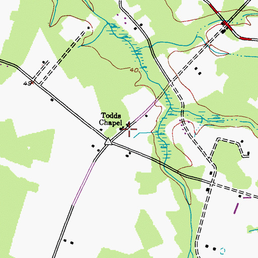 Topographic Map of Todds Chapel, MD